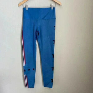Noli Yoga Rebel II Blue Stars &‎ Stripes Activewear Leggings Size Medium